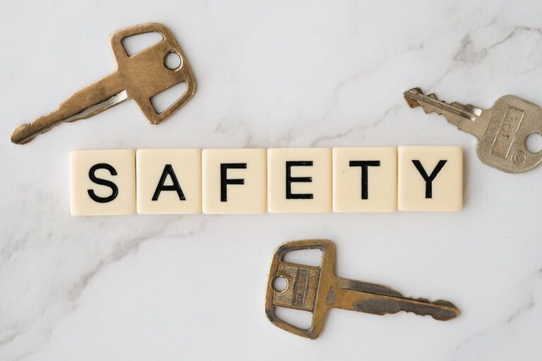 Illustration of a key labeled "Safety" symbolizing that safety is essential for protection and prevention.