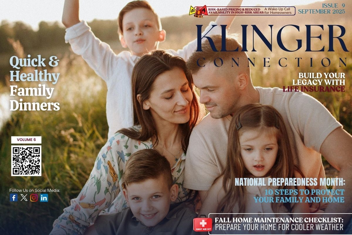 September 2025 Klinger Insurance Group newsletter featuring life insurance updates and tips for protecting your family’s future