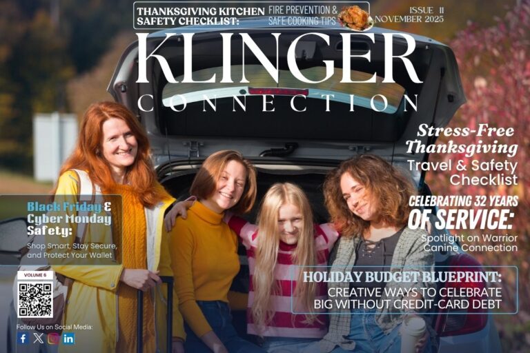 Klinger Insurance Group November 2025 Newsletter cover showcasing important insurance updates and helpful customer resources.