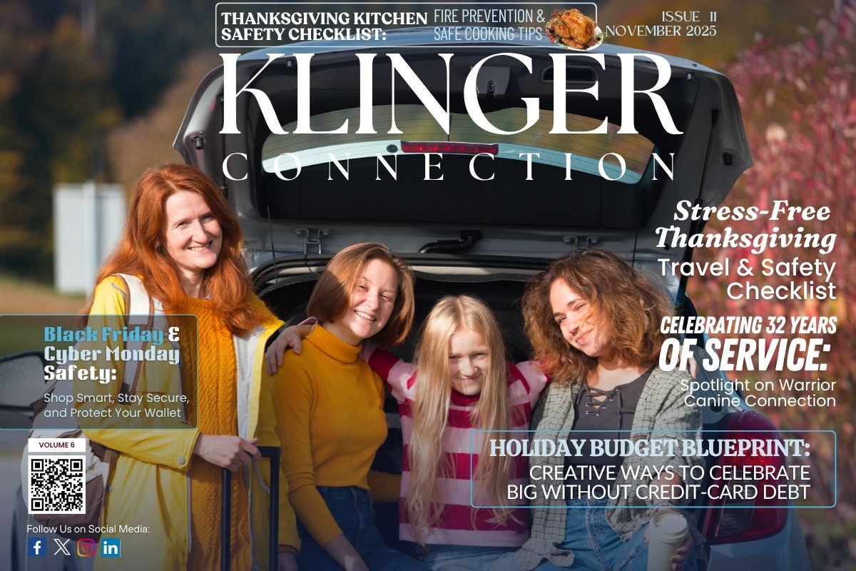 Klinger Insurance Group November 2025 Newsletter cover showcasing important insurance updates and helpful customer resources.